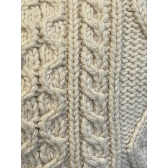 Vintage CHANEL Pure Wool Cable-Knit CC Button Beige Cropped Cardigan Sweater 38 - Picture 7 of 16